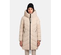 Wintermantel KHUJO "Darka2-YM", Damen, Gr. L (40), beige, Obermaterial: 100% Polyester, Innenfutter: 100% Nylon, Wattierung: 100% Polyester, Basic, figurumspielend ca. Mitte Oberschenkel, hoch geschlo