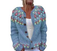 winter strickjacke damen warm lang Strickjacke Norweger Winter Strickpullover Langarm Weihnachtspullover Muster Weich Strickmantel Bunt Gestrickt Grobstrickjacke SchöNe oversize sweatshirt damen beige