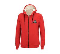 Winter Sweatshirt Crew Pro Line mit Kapuze und Full Zip Rot Rot L