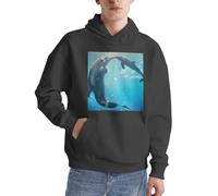 Winter The Dolphin Herren Pullover Hoodie Langarm Casual Sweatshirt mit Tasche für den täglichen Gebrauch, Deep Heather, M