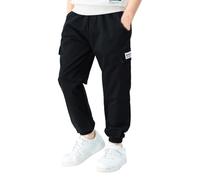 Winter Thermo Cargohose für Jungen,Lässige Dicken Fleece Gefüttert Cargo Hose,Kinder Schmal Fleece Baumwollhose,Warm Kinderhose Jungshose für 4-16 Jahre