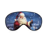 Winter Weihnachten Weihnachtsmann Schlafmaske Augenmaske Augenmasken für Schlaf Schlafmasken für Frauen Männer Reise Augenmaske Verstellbare Schlafmaske Schlafmaske Verdunkelung Niedliche Schlafmaske