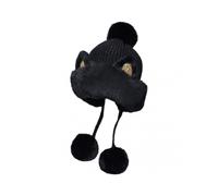 Winter Women Knitted Hat with Cat Ears Plush Pompoms Warm Thickened Ear Protection Solid Color Autumn Winter Outdoor Girls Beanie Cap