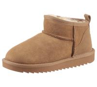 Winterboots ARA "ALASKA Short", Damen, Gr. 37, braun (cognac short), Lammfell, Veloursleder, unifarben, Schuhe Winterboots, Schlupfboots, Snowboots, Winterboots mit Anziehlasche (68918638-37) cognac s