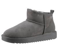 Winterboots ARA "ALASKA Short", Damen, Gr. 43, grau (light, grau hellgrau short), Lammfell, Veloursleder, unifarben, Schuhe Winterboots, Schlupfboots, Snowboots, Winterboots in Bequemweite H = sehr we