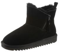 Winterboots ARA "ALASKA Short Zip", Damen, Gr. 38, schwarz (schwarz short zip), Lammfell, Veloursleder, unifarben, Schuhe Winterboots, Stiefel aus echtem Lammfell mit Reißverschluss, G-Weite (weit), T