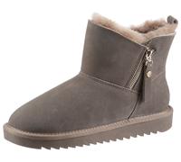 Winterboots ARA "ALASKA" Gr. 40, grau (taupe) Damen Schuhe Reißverschlussstiefeletten aus echtem Lammfell, H-Weite Bestseller (41181809-40)