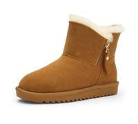 Winterboots ARA "ALASKA Short Zip", Damen, Gr. 41, cognac short zip, Lammfell, Veloursleder, unifarben, Schuhe Winterboots, Stiefel aus echtem Lammfell mit Reißverschluss, G-Weite (weit) (45018954-41)