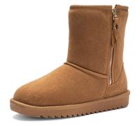 Winterboots ARA "ALASKA Zip", Damen, Gr. 38, braun (cognac classic zip), Lammfell, Veloursleder, unifarben, Schuhe Winterboots, Schlupfboots, Plateauboots mit Lammfellfutter (99973337-38)