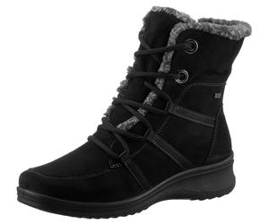 Winterboots ARA "MÜNCHEN", Damen, Gr. 35, schwarz, Textil, Veloursleder, Schuhe Winterboots, Schnürboots, Winterstiefelette in Komfortweite H = sehr weit (12340035-35)