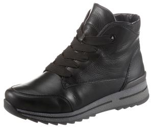 Winterboots ARA "OSAKA", Damen, Gr. 7 (41), schwarz, Glattleder, Schuhe Winterboots, Schnürboots, High Top Sneaker in G-Weite (= weit) (17704968-7) schwarz