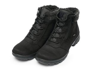 Winterboots ARA "SAAS FEE", Damen, Gr. 5 (38), schwarz, Filz, Textil, Veloursleder, Basic, Schuhe Winterboots, mit Reißverschuss, G-Weite (61754740-5) schwarz