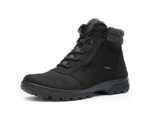Winterboots ARA "SAAS FEE", Damen, Gr. 5 (38), schwarz, Filz, Textil, Veloursleder, Basic, Schuhe Winterboots, Winterstiefelette, mit praktischem Außenreißverschuss, G-Weite (61754740-5) schwarz