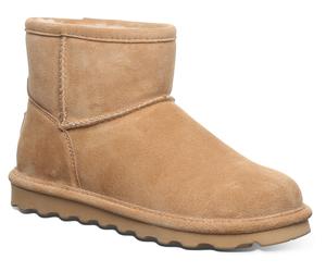 Winterboots BEARPAW "Alyssa", Damen, Gr. 37, braun (hellbraun), Veloursleder, Schuhe Winterboots, Schlupfstiefel mit wasserabweisender NeverWet Imprägnierung (67370650-37) hellbraun