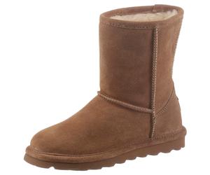 Winterboots BEARPAW "ELLE YOUTH", Mädchen, Gr. 33, braun (cognac), Nubukleder, Schuhe Winterboots, Winterstiefel, Schlupfstiefel zum Schlupfen (99452044-33) cognac