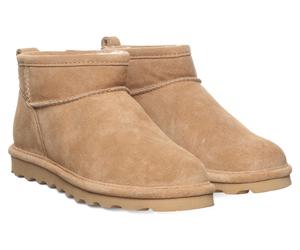 Winterboots BEARPAW "SHORTY", Damen, Gr. 39, beige, Veloursleder, Schuhe Winterboots, Winterstiefel, Schlupfstiefel mit herausnehmbarer Innensohle (30852339-39) beige