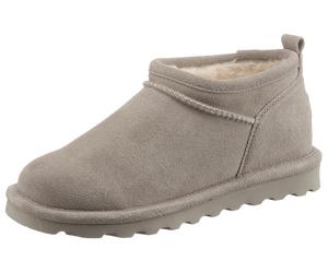 Winterboots BEARPAW "SuperShorty ELLE SHORT", Damen, Gr. 37, beige (mushroom), Veloursleder, unifarben, Schuhe Winterboots, Schlupfboots mit wasserabweisender mit BearCoat™ Imprägnierung (86868621-37)