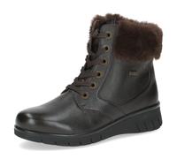 Winterboots CAPRICE, Damen, Gr. 37, braun (dunkelbraun), Nappaleder, Textil, unifarben, Schuhe Winterboots, Keilabsatz, Schnürboots, Schnürstiefelette in Weite H (sehr weit) (50332355-37) dunkelbraun
