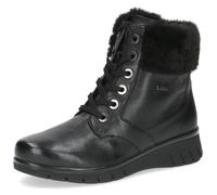 Winterboots CAPRICE, Damen, Gr. 37, schwarz, Nappaleder, Textil, unifarben, Schuhe Winterboots, Keilabsatz, Schnürboots, Schnürstiefelette in Weite H (sehr weit) (45939200-37) schwarz