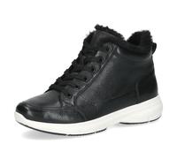 Winterboots CAPRICE, Damen, Gr. 39, schwarz, Leder, Textil, Schuhe Winterboots, Keilabsatz, Schnürboots, Outdoorschuh mit Fellimitat am Kragen (16538719-39) schwarz