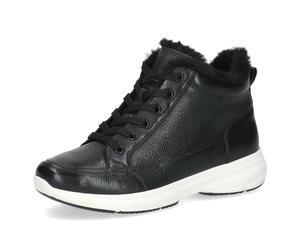 Winterboots CAPRICE, Damen, Gr. 39, schwarz, Leder, Textil, Schuhe Winterboots, Keilabsatz, Schnürboots, Outdoorschuh mit Fellimitat am Kragen (16538719-39) schwarz