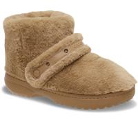 Winterboots CROCS "Unfurgettable Boot", Damen, Gr. 42, braun (natur), Croslite™, Textil, Schuhe Winterboots, Schlupfboots, Hausschuh mit Klettriemchen, Warmfutter (57404614-42) natur