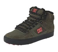 Winterboots DC SHOES "PURE HIGH-TOP WC WNT", Herren, Gr. 43, olive, schwarz, Leder, Synthetik, Schuhe Winterboots, Winterschuhe, Sneakerboots, Schnürboots, Wintersneaker, gefüttert (39652130-43) olive