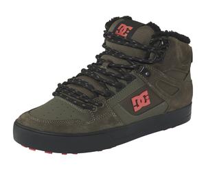 Winterboots DC SHOES "PURE HIGH-TOP WC WNT", Herren, Gr. 44, grün (olive, schwarz), Leder, Synthetik, Schuhe Winterboots, Winterschuhe, Sneakerboots, Schnürboots, Wintersneaker, gefüttert (39652130-44