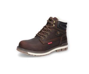 Winterboots DOCKERS BY GERLI, Herren, Gr. 41, braun (schoko), Leder, Schuhe Winterboots, Schnürboots mit Warmfutter (48121638-41) schoko