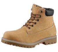 Winterboots DOCKERS BY GERLI, Herren, Gr. 43, braun (camelfarben), Nubukleder, Schuhe Winterboots, Workerboots, Schnürstiefel mit Blockabsatz (72707109-43) camelfarben