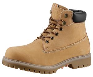 Winterboots DOCKERS BY GERLI, Herren, Gr. 50, braun (camelfarben), Nubukleder, Schuhe Winterboots, Workerboots, Schnürstiefel mit Blockabsatz (72707109-50) camelfarben