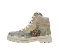 Winterboots DOGO "Adriana Boots Dynamic Spirit Damen Stiefeletten, Adriana Boots", Damen, Gr. 40, Normalschaft, gelb, blau, Lederimitat, Schuhe Winterboots, Handgefertigt (79579541-40) gelb, blau