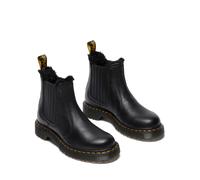 Winterboots DR. MARTENS "2976 Leonore II", Damen, Gr. 40, schwarz, Leder, Schuhe Winterboots, Blockabsatz, Stiefelette, Schlupfboots mit Fellimitat am Schaftrand (72627338-40) schwarz