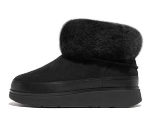 Winterboots FITFLOP "GEN-FF", Damen, Gr. 38, schwarz, Veloursleder, unifarben, Schuhe Winterboots, Snowboots, Schlupfboots mit Plateau (83863741-38) schwarz