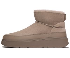 Winterboots FITFLOP "GEN-FF", Damen, Gr. 40, beige (taupe), Veloursleder, Schuhe Winterboots, Snowboots, Schlupfboots mit Plateau (85326304-40) taupe