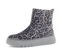 Winterboots GABOR, Damen, Gr. 37, grau, leo, Ziegenveloursleder, animal-print, Schuhe Winterboots, Plateau, Stiefelette mit praktischem Innenreißverschluss (42954039-37) grau, leo