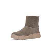 Winterboots GABOR, Damen, Gr. 40,5, braun (taupe), Veloursleder, unifarben, Schuhe Winterboots, Plateau, Stiefelette, Boots mit Kontrast-Rahmennaht (90240200-40,5) taupe