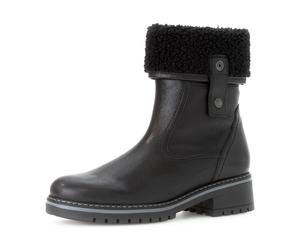 Winterboots GABOR "GENUA", Damen, Gr. 37, schwarz, Glattleder, Textil, Schuhe Winterboots, Blockabsatz, Winterstiefelette, mit Reißverschluss, G-Weite (87386012-37) schwarz