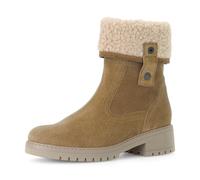 Winterboots GABOR "GENUA", Damen, Gr. 39, hellbraun, Textil, Veloursleder, Schuhe Winterboots, Blockabsatz, Winterstiefelette, mit Reißverschluss, G-Weite (19145667-39) hellbraun
