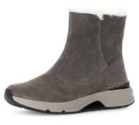Winterboots GABOR ROLLINGSOFT, Damen, Gr. 38,5, grau, Veloursleder, Schuhe Winterboots, Keilabsatz, Stiefelette mit der typischen rollingsoft-Laufsohle (42709310-38,5) grau