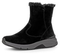 Winterboots GABOR ROLLINGSOFT, Damen, Gr. 38, schwarz, Veloursleder, Schuhe Winterboots, Keilabsatz, Stiefelette mit der typischen rollingsoft-Laufsohle (48869605-38) schwarz