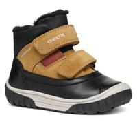 Winterboots GEOX "B OMAR BOY WPF C", Baby, Gr. 21, schwarz (schwarz, curryfarben), Leder, Textil, Veloursleder, Schuhe Winterboots, Klettstiefel, Babystiefel Winterstiefel mit Warmfutter (15653043-21)