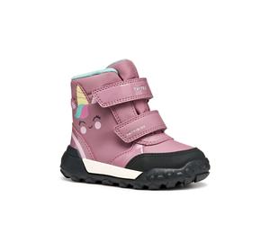 Winterboots GEOX "B TREKKYUP GIRL B AB", Mädchen, Gr. 20, rosa, Synthetik, Textil, Schuhe Winterboots, Winterstiefel mit Warmfutter, Größenschablone zum Download (93619601-20) rosa