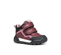 Winterboots GEOX "B TREKKYUP GIRL B AB", Mädchen, Gr. 22, rot (burgunderrot), Synthetik, Textil, Schuhe, Klettstiefel mit Warmfutter, Größenschablone zum Download (75907768-22) burgunderrot