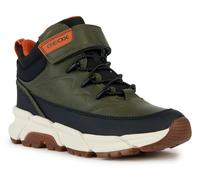 Winterboots GEOX "J FLEXYPER PLUS BOY ABX", Mädchen, Gr. 41, grün (khaki, orange), Lederimitat, Textil, Schuhe Winterboots, Sneaker mit Geox Spezial Membrane, Größenschablone zum Download (76743828-41