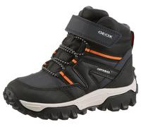 Winterboots GEOX "J HIMALAYA BOY B ABX", Mädchen, Gr. 32, orange (navy, orange), Synthetik, Textil, kontrastfarbene Details, Schuhe Winterboots, Snowboots, Klettstiefel mit Warmfutter, Größenschablone
