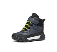 Winterboots GEOX "J TREKKYUP BOY B ABX", Mädchen, Gr. 33, blau (navy, lime), Synthetik, Textil, Schuhe Winterboots, Freizeitstiefel mit Warmfutter, Größenschablone zum Download (41195316-33) navy, lim