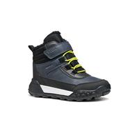 Winterboots GEOX "J TREKKYUP BOY B ABX", Mädchen, Gr. 39, blau (navy, lime), Synthetik, Textil, Schuhe Winterboots, Freizeitstiefel mit Warmfutter, Größenschablone zum Download (41195316-39) navy, lim