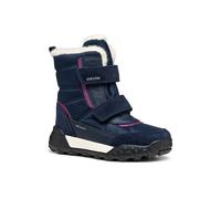 Winterboots GEOX "J TREKKYUP GIRL B AB", Mädchen, Gr. 34, blau (navy, lila), Leder, Textil, Schuhe Winterboots, Klettstiefel mit Warmfutter, Größenschablone zum Download (36386841-34) navy, lila