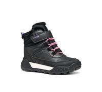 Winterboots GEOX "J TREKKYUP GIRL B AB", Kinder, Gr. 38, schwarz, lila, Synthetik, Textil, Schuhe, Freizeitstiefel, Boots mit Warmfutter, Größenschablone zum Download (39165156-38) schwarz, lila